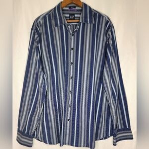 GAP Men's Blue Striped Shirt